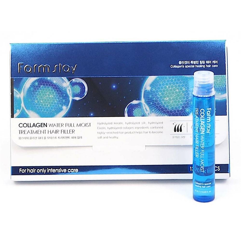 FarmStay Skin Care Collagen Water Full Moist Treatment Hair Filler Набор увлажняющих филлеров с коллагеном для волос