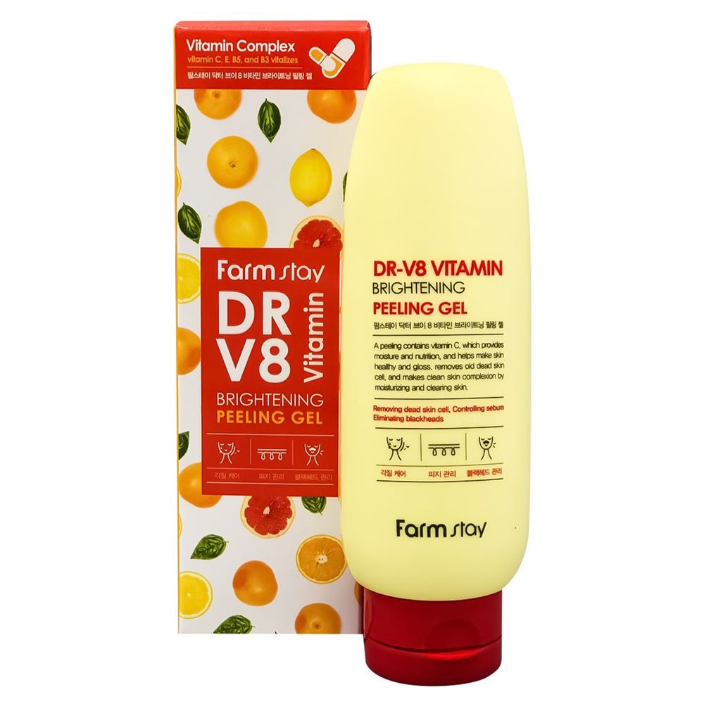 FarmStay Skin Care DR-V8 Vitamin Brightening Peeling Gel Пилинг-скатка с витаминами