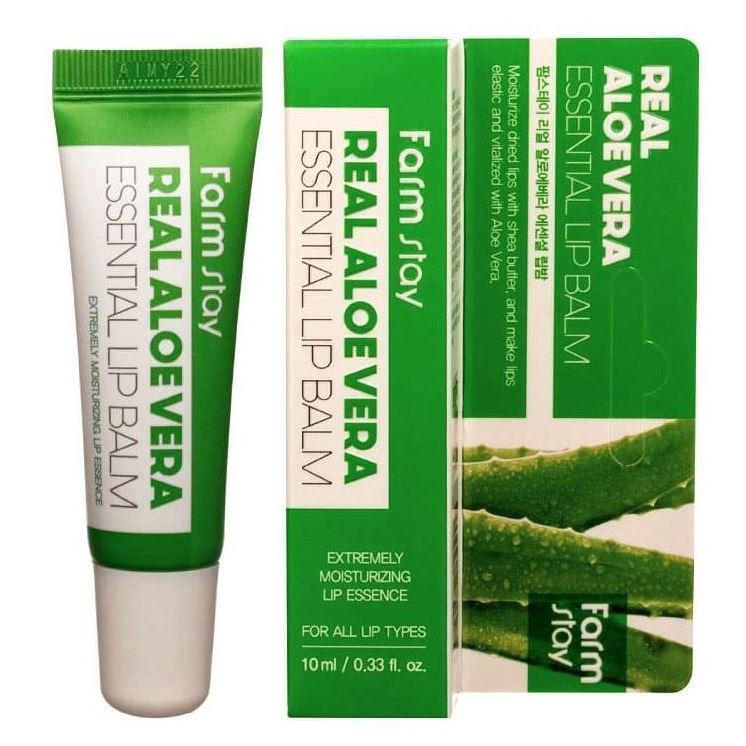 FarmStay Skin Care Real Aloe Vera Essential Lip Balm Бальзам суперувлажняющий для губ с алое