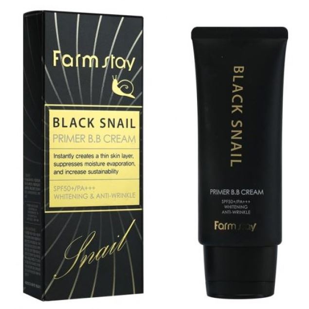 FarmStay Skin Care Black Snail Primer B.B Cream SPF50+/PA+++ Крем ББ с муцином черной улитки 