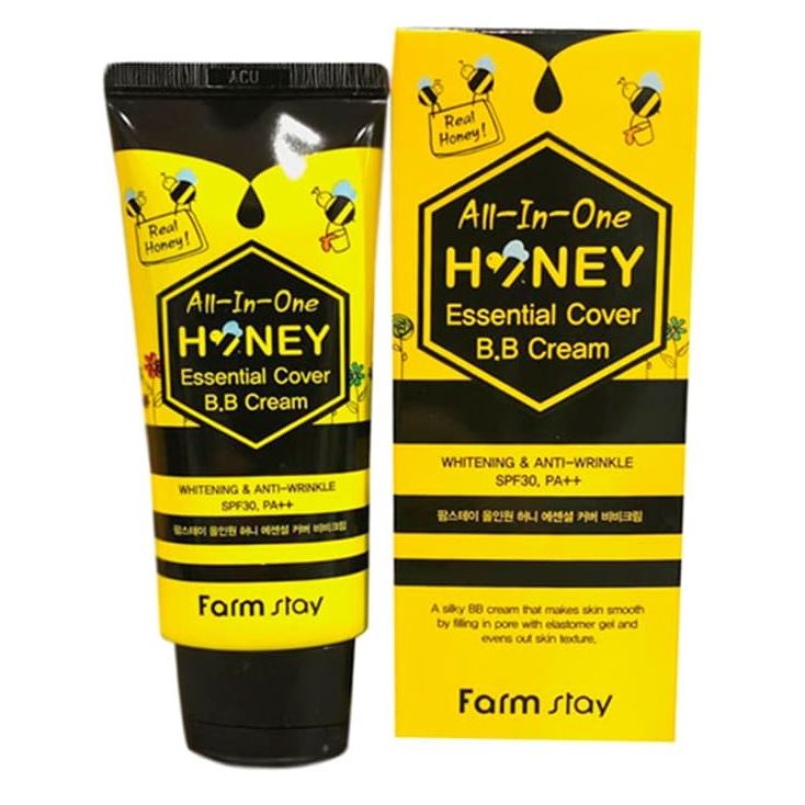 FarmStay Make Up All-In-One Honey Essential Cover B.B Cream SPF 30/PA++ BB крем с экстрактом мёда SPF 30/PA++