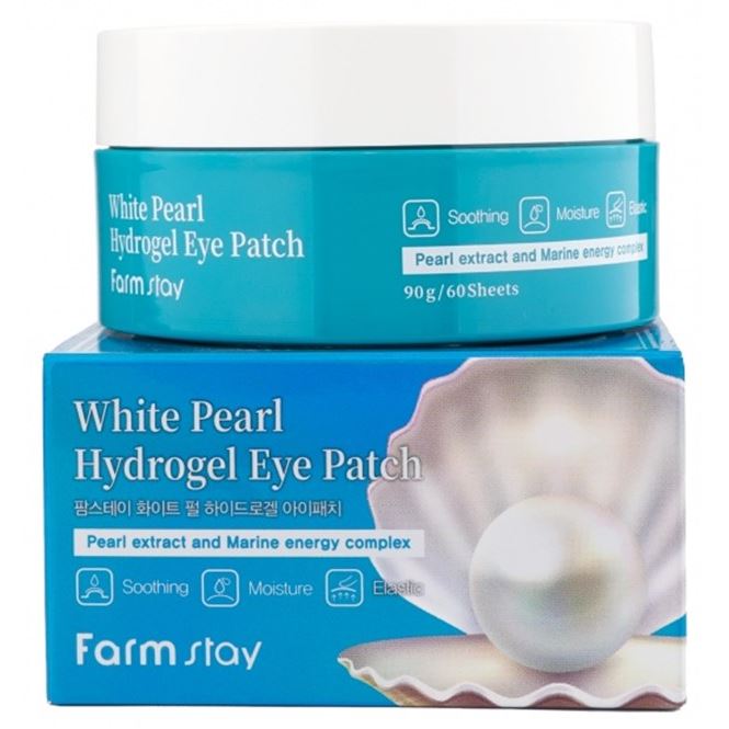 FarmStay Skin Care White Pearl Hydrogel Eye Patch Патчи гидрогелевые для глаз с экстрактом жемчуга