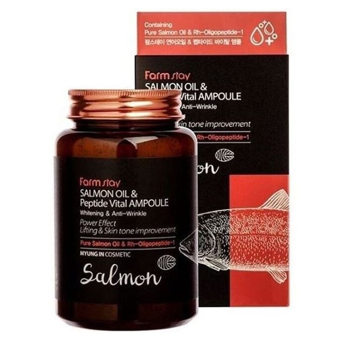FarmStay Skin Care Salmon Oil &Peptide Vital Ampoule Сыворотка ампульная многофункциональная с маслом лосося и пептидами
