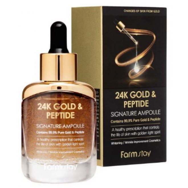 FarmStay Skin Care 24K Gold & Peptide Signature Ampoule Сыворотка ампульная с золотом и пептидами