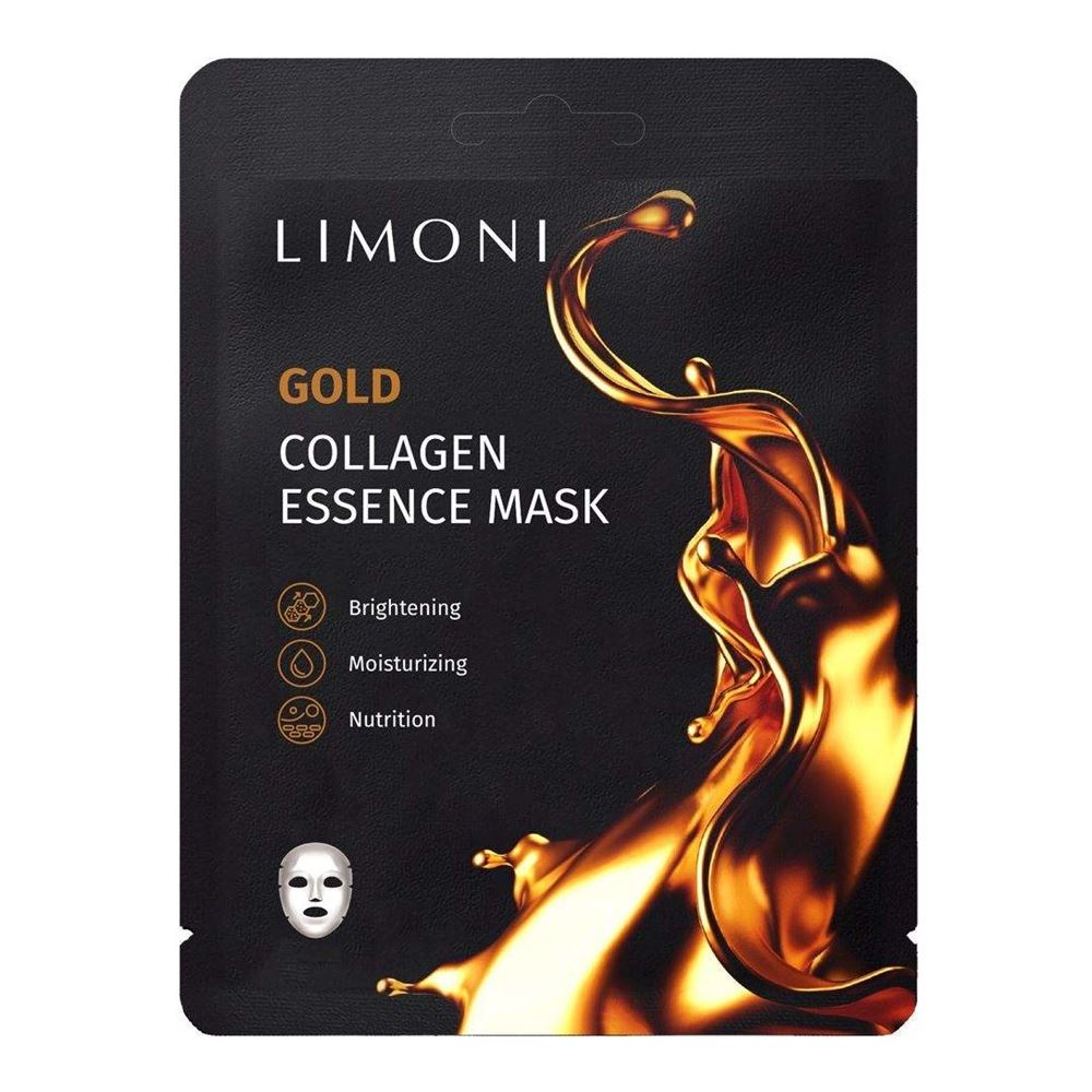 Limoni Masks Gold Collagen Essence Mask Маска для лица восстанавливающая с коллоидным золотом и коллагеном