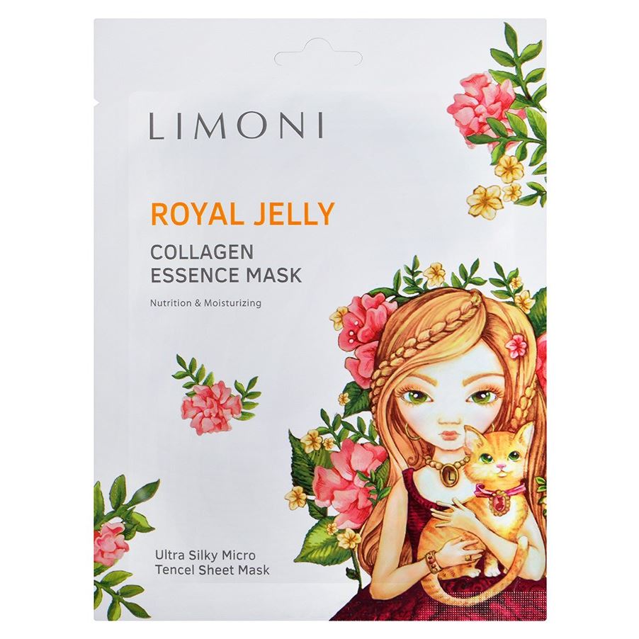 Limoni Masks Royal Jelly Collagen Essence Mask Маска для лица питательная с пчелиным маточным молочком и коллагеном