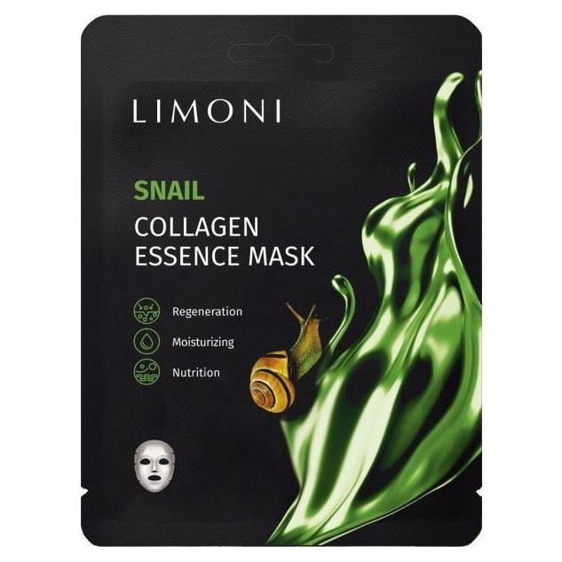 Limoni Masks Snail Collagen Essence Mask Маска для лица регенерирующая с экстрактом секреции улитки и коллагеном