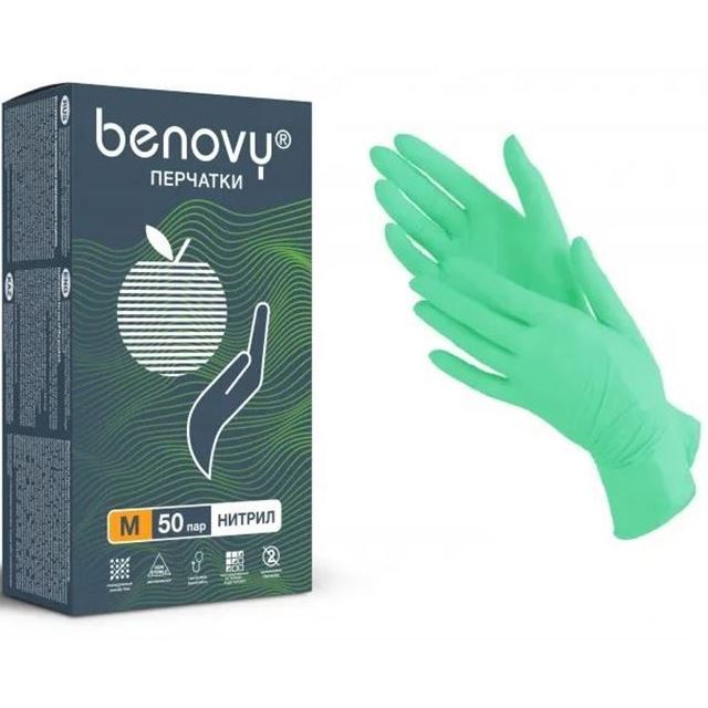 Benovy Accessories Перчатки Benovy Nitrile MultiColor зеленые Перчатки нитриловые неопудренные, текстурированные, цвет зеленый