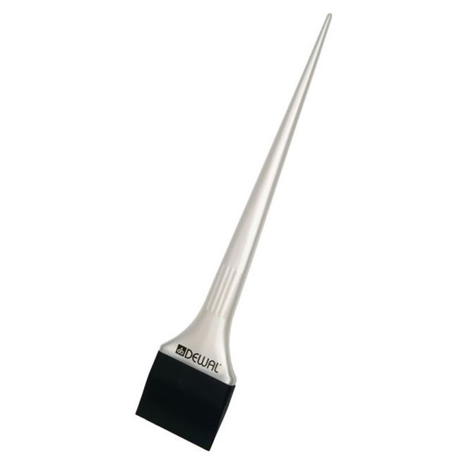 Dewal Professional Аксессуары для окрашивания и стрижки волос JPP147 Кисть-лопатка силиконовая 44 мм Кисть-лопатка силиконовая для окрашивания корней, черная с белой ручкой, узкая, 44 мм