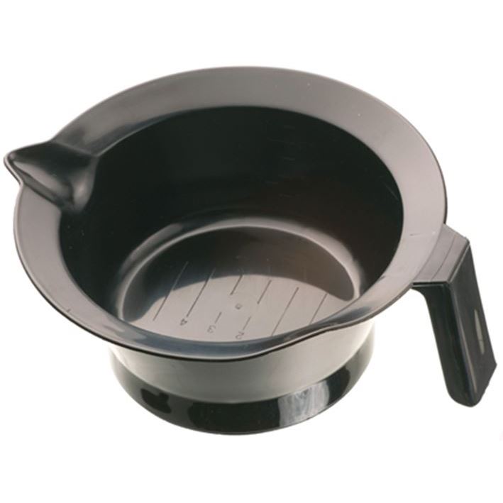 Dewal Professional Аксессуары для окрашивания и стрижки волос T-1202 Чаша для окрашивания с ручкой и носиком 260 мл Чаша для окрашивания с ручкой и носиком, резинка на дне, цвет черный, объем 260 мл
