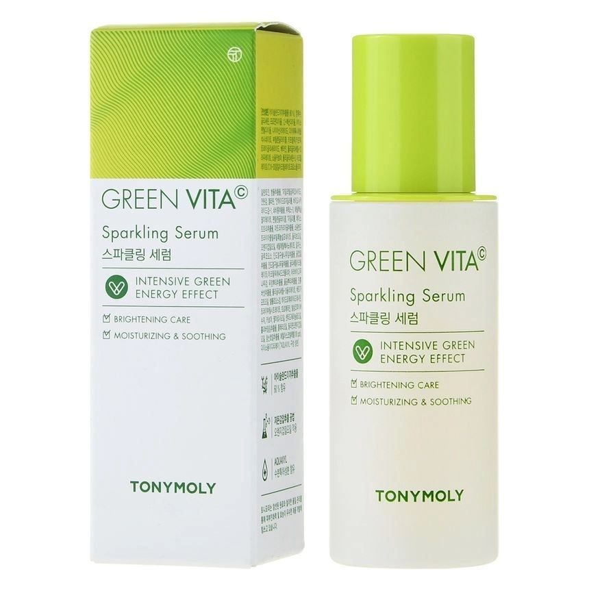 Vita green. Green Vita c Tony Moly. Сыворотка для лица с витамином с Tony Moly Green Vita c sparkling Serum. Tony Moly сыворотка для лица. TONYMOLY сыворотка зеленая.