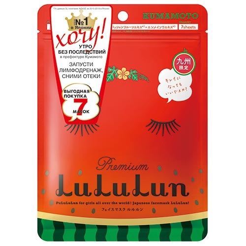 LuLuLun Masks Premium Face Mask Watermelon Маска для лица увлажняющая против отеков «Арбуз из Кумамото» 