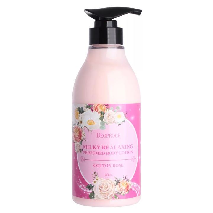 Deoproce Body Milky Relaxing Perfumed Body Lotion Cotton Rose Лосьон для тела с маслом розы и экстрактом хлопка