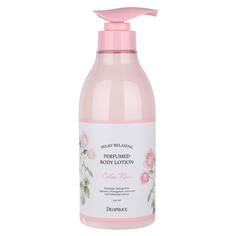 Deoproce Body Milky Relaxing Perfumed Body Lotion Cotton Rose Лосьон для тела с маслом розы и экстрактом хлопка