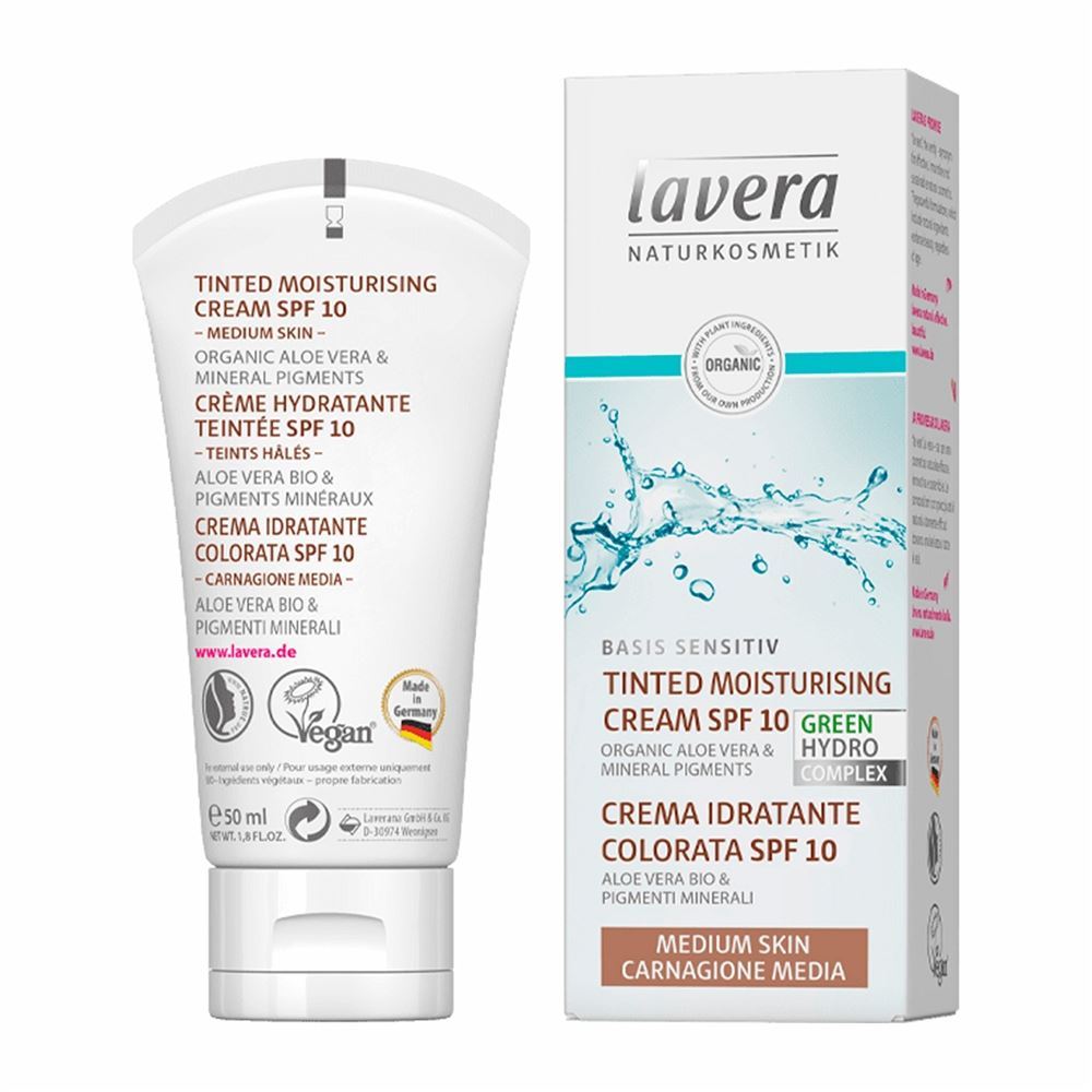 Lavera Basis Sensitiv  Tinted Moisturising Cream With SPF 10 Увлажняющий крем для лица с тонирующим эффектом 