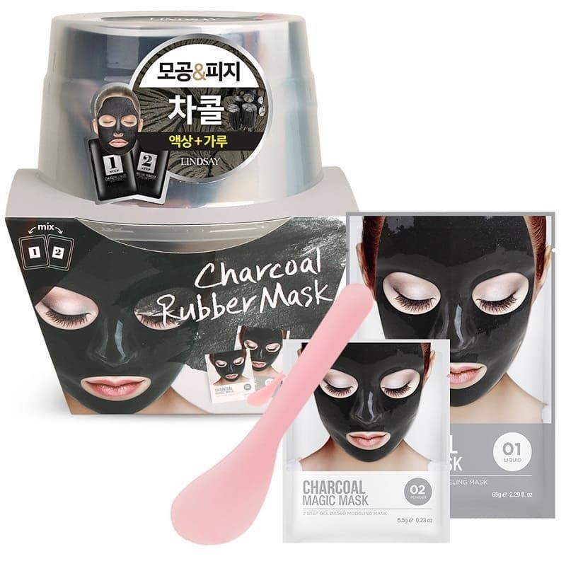 Lindsay Modeling Mask  Charcoal Rubber Mask Альгинатная маска с древесным углем (пудра+активатор) 
