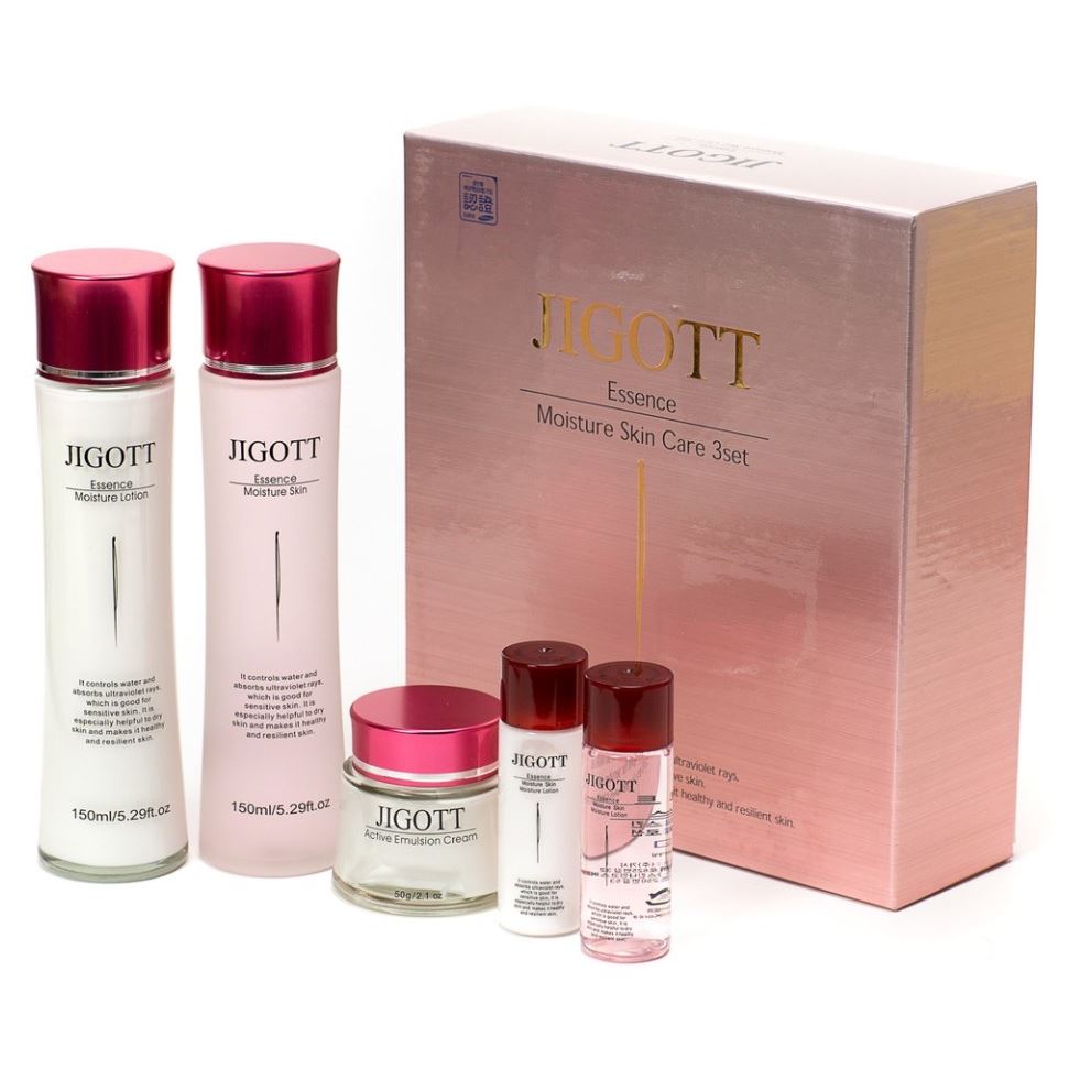 Jigott Skin Care Essence Moisture Skin Care 3 Set Набор для интенсивного увлажнения кожи