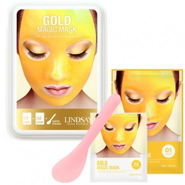 Lindsay Modeling Mask  Gold Magic Mask Альгинатная маска для лица с коллоидным золотом (пудра + активатор)