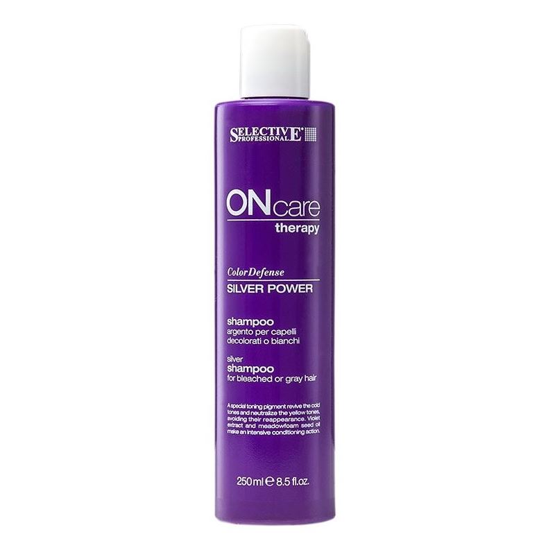 Selective Professional ONcare TECH Color Defense Silver Power Shampoo Серебряный шампунь для обесцвеченных или седых волос