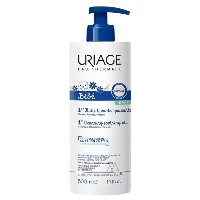 Uriage Gamme Bebes Bebe 1st Cleansing Soothing Oil BAIN Первое очищающее успокаивающее масло