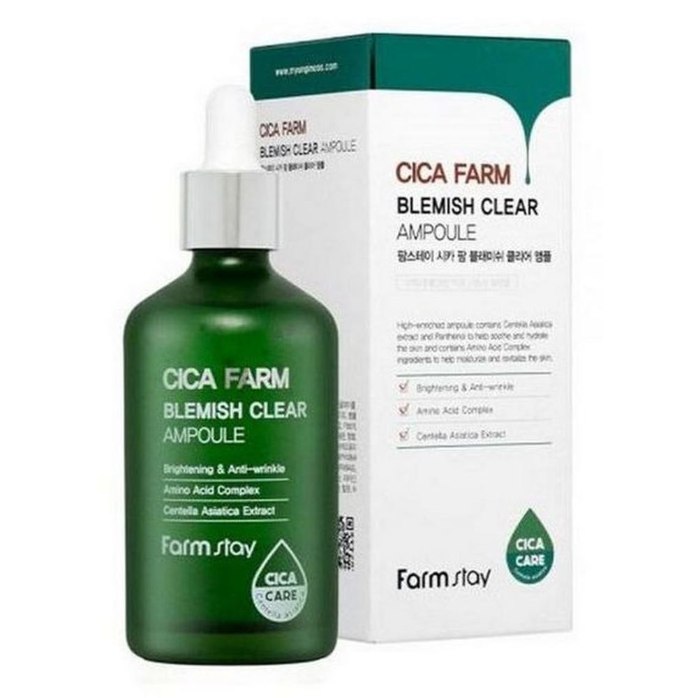 FarmStay Skin Care Cica Farm Blemish Clear Ampoule  Высокоактивная ампульная эссенция с центелой азиатской против несовершенств кожи