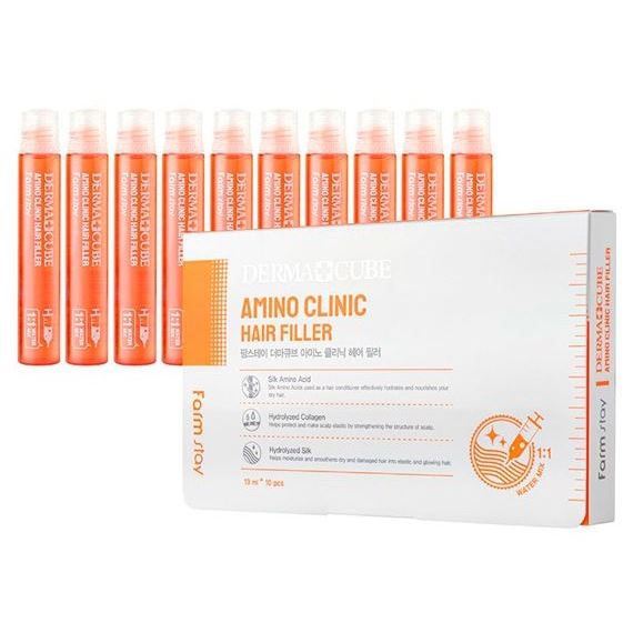 FarmStay Skin Care Derma Cube Amino Clinic Hair Filler  Интенсивный филлер для волос с аминокислотами