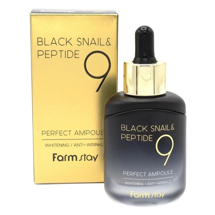 FarmStay Skin Care Black Snail & Peptide9 Perfect Ampoule Омолаживающая ампульная сыворотка с комплексом из 9 пептидов