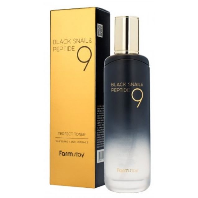 FarmStay Skin Care Black Snail & Peptide 9 Perfect Toner  Омолаживающий тонер с комплексом из 9 пептидов