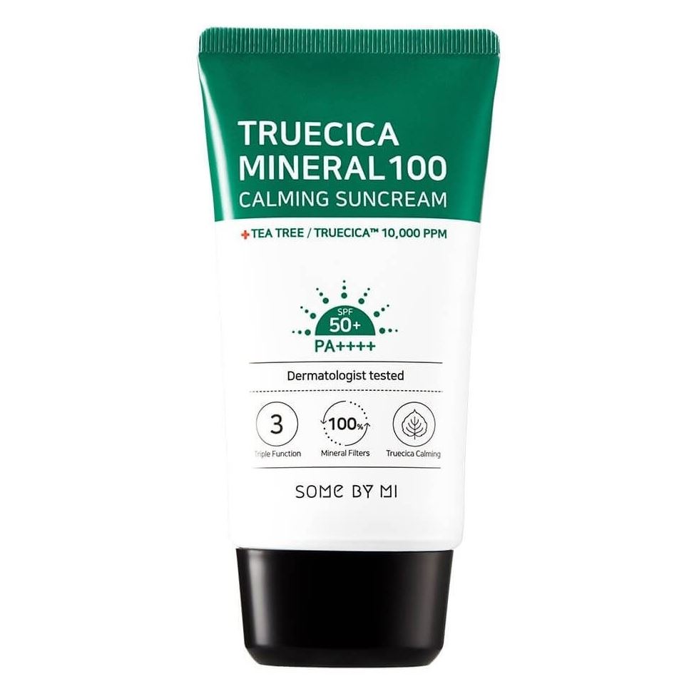 Some By Mi Faсe Care Truecica Mineral 100 Calming Sun Cream SPF50+ РА++++ Успокаивающий солнцезащитный крем для лица