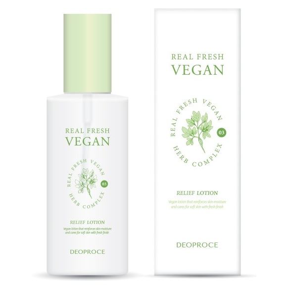 Deoproce Soap & Foam Real Fresh Vegan Relief Lotion Лосьон для лица с растительными экстрактами