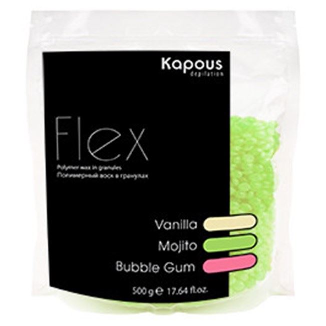 Kapous Professional Depilation Polymer Wax in Granules "Flex" with the aroma of Mojito Полимерный воск в гранулах с ароматом Мохито
