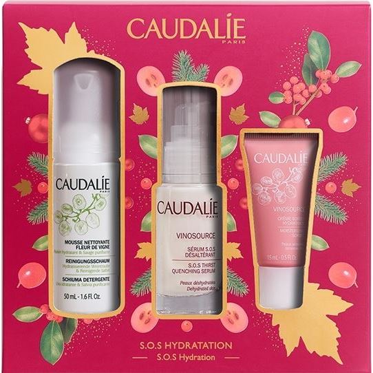 Caudalie Gift Sets Vinosource S.O.S. Hydration Набор SOS средств для увлажнения кожи: сыворотка, мусс, крем-сорбет