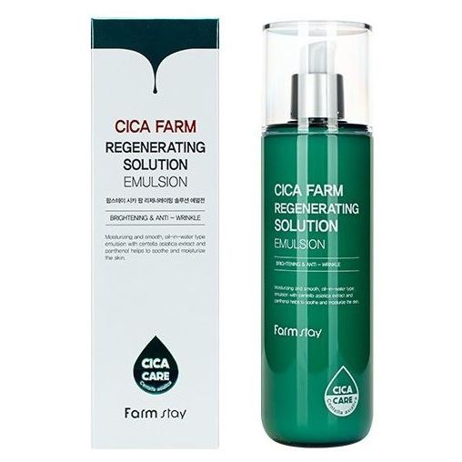 FarmStay Skin Care Cica Farm Regenerating Solution Emulsion Восстанавливающая эмульсия для лица с центеллой азиатской
