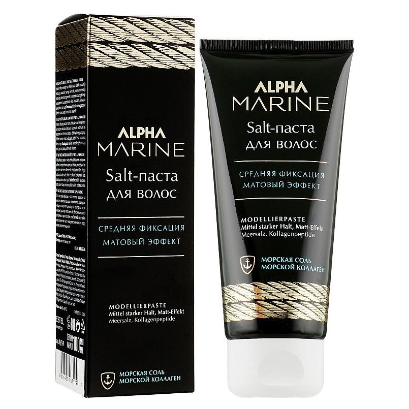 Alpha паста для волос. Alpha Marine Salt паста. Salt-паста для волос с матовым эффектом, 100 мл. Паста-Salt средней фиксации с матовым эффектом Alpha Marine.