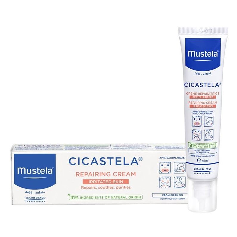 Mustela Bebe Cicastela Крем восстанавливающий увлажняющиий Cicastela Repairing Cream для раздраженной кожи. Крем для лица увлажняющий, успокаивающий, восстанавливающий