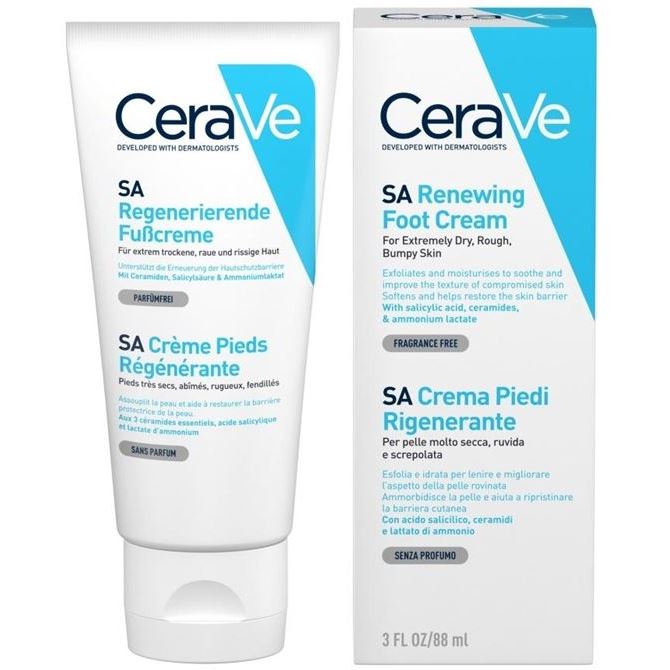 CeraVe Hand and Foot Skin Care SA Renewing Foot Cream Крем для сухой, потрескавшейся кожи ног