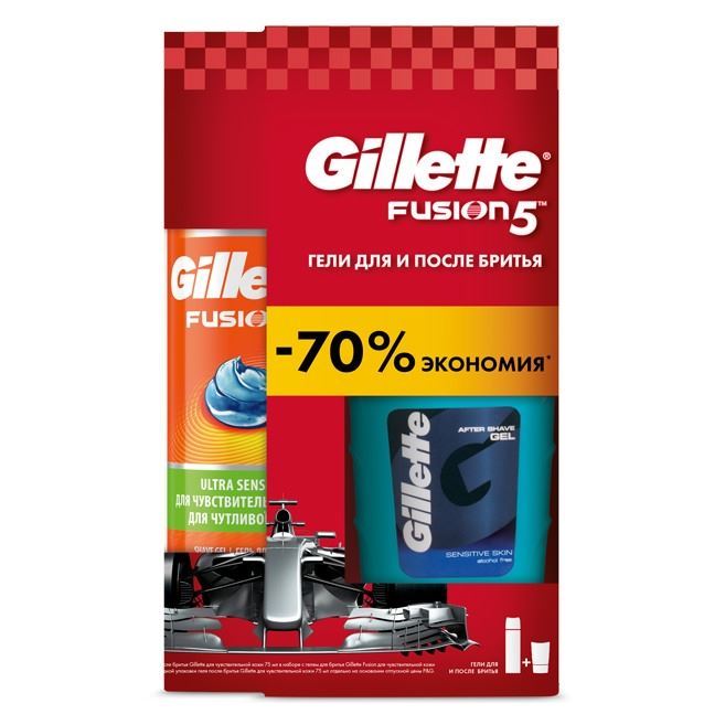 Gillette Подарочные наборы Набор Fusion Набор: гель для бритья, гель после бритья