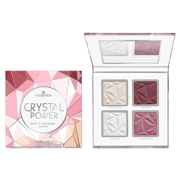 Essence Make Up Crystal Power Blush & Highlighter Palette Палетка для макияжа: румяна и хайлайтеры 