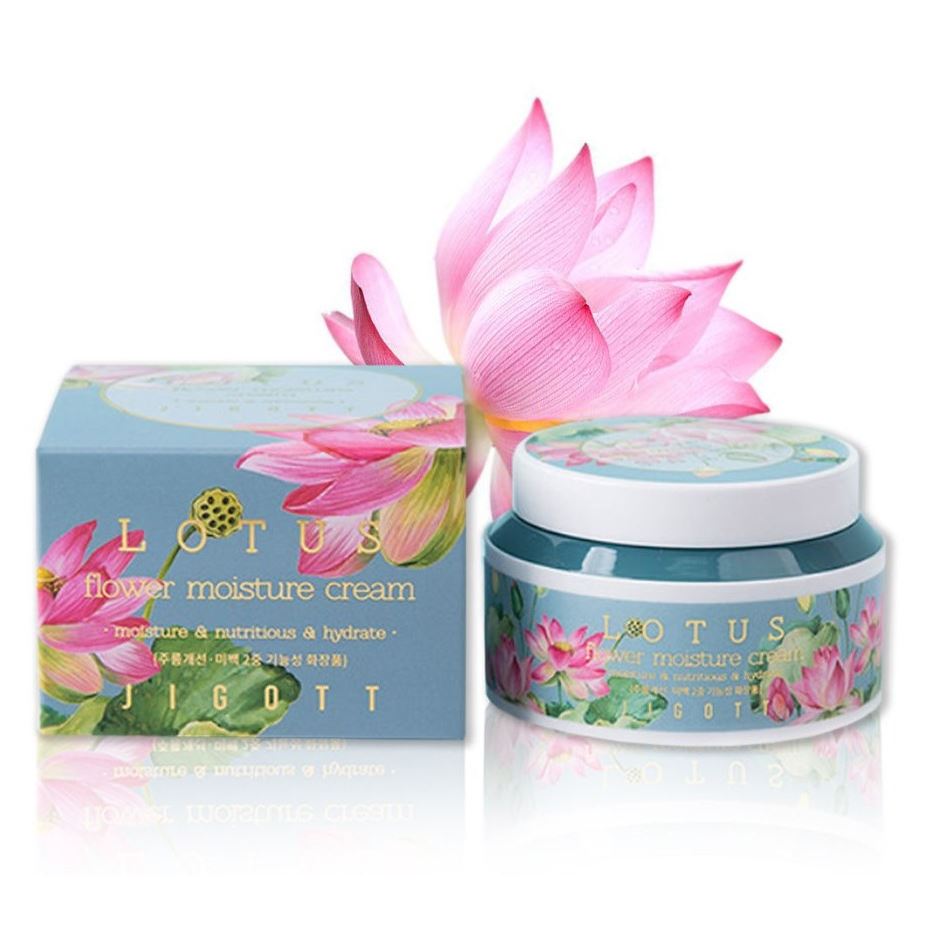Jigott Skin Care Lotus Flower Moisture Cream Глубоко увлажняющий крем для лица с экстрактом лотоса
