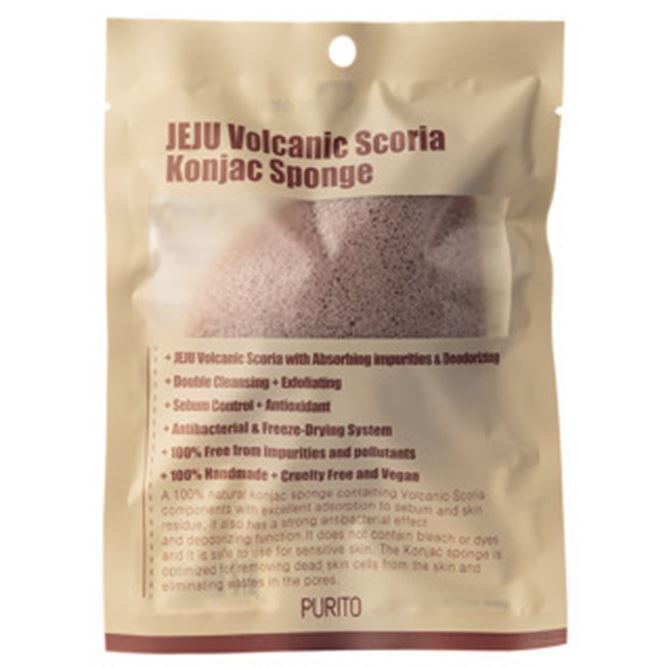 Purito Face Care Jeju Volcanic Scoria Konjac Sponge Спонж конняку с вулканическим пеплом