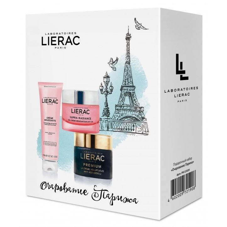 Lierac Premium Premium Set "Очарование Парижа" Подарочный набор: крем анти-аж Абсолю, гель-крем обновляющий антиоксидантный, очищающий пенящийся крем