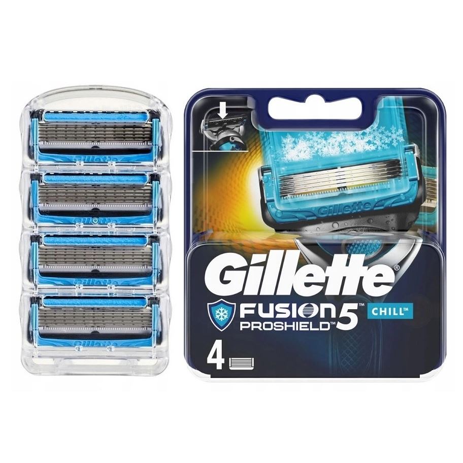 Gillette Бритвенные системы Fusion5 ProShield Chill - 4 Сменных кассеты Набор сменных кассет