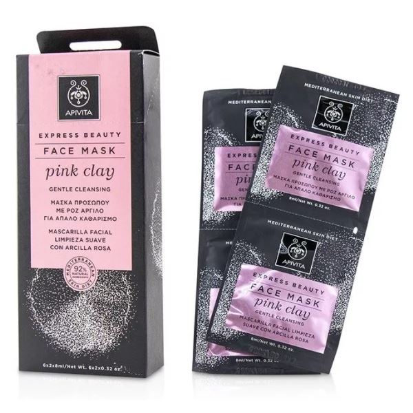 Apivita Express Beauty Express Beauty Face Mask Pink Clay Gentle Cleansing Мягко очищающая маска для лица с Розовой Глиной