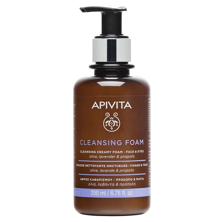 Apivita Cleansing Cleansing Creamy Foam - Face & Eyes  Очищающая пенка для лица и глаз с оливой, лавандой и прополисом