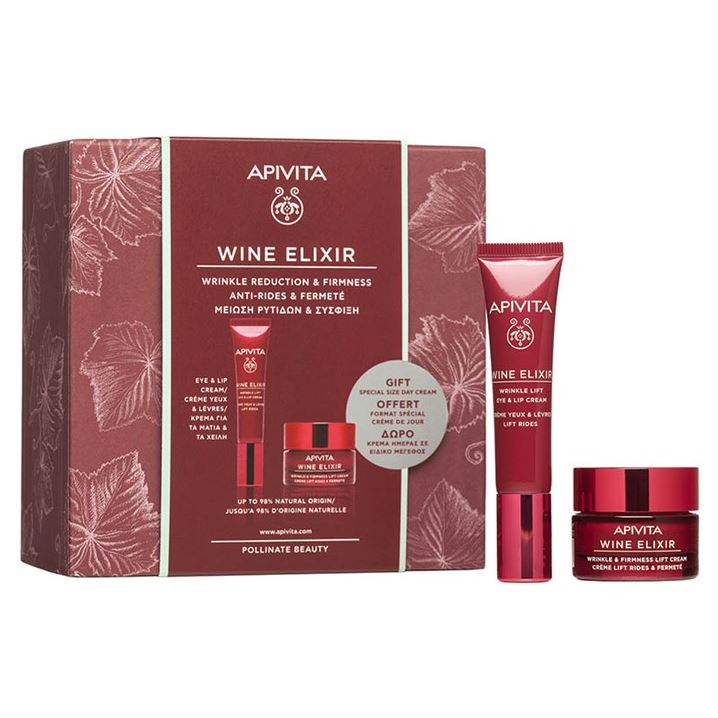 Apivita Wine Elixir Wine Elixir Wrinkle Reduction & Firmness Gift Special Size Day Cream Набор: крем для глаз, мини крем с легкой текстурой