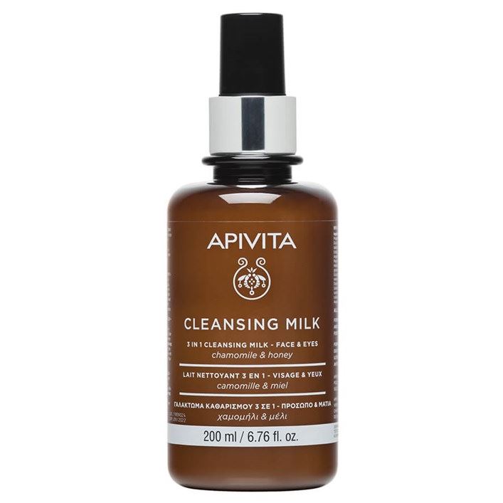 Apivita Cleansing 3 In 1 Cleansing Milk - Face & Yeux Chamomile & Honey Очищающее молочко 3 в 1 для лица и глаз