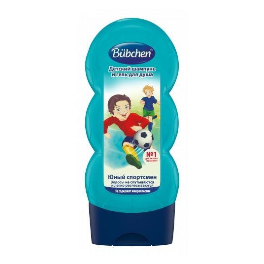 Bubchen Для малышей от 3 лет Шампунь и гель для душа "Юный Спортсмен" 2 в 1 Детский шампунь и гель для душа "Юный Спортсмен" 2 в 1