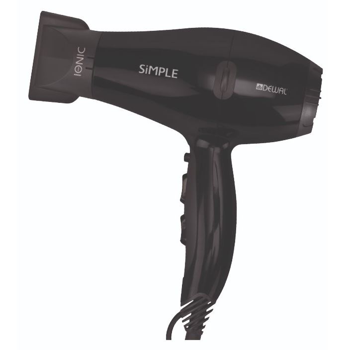 Dewal Professional Фены 03-104 Фен SIMPLE Профессиональный фен, вес 550 г, размер 17 см, 2000 Вт, ионизация, 2 насадки, провод 3 м