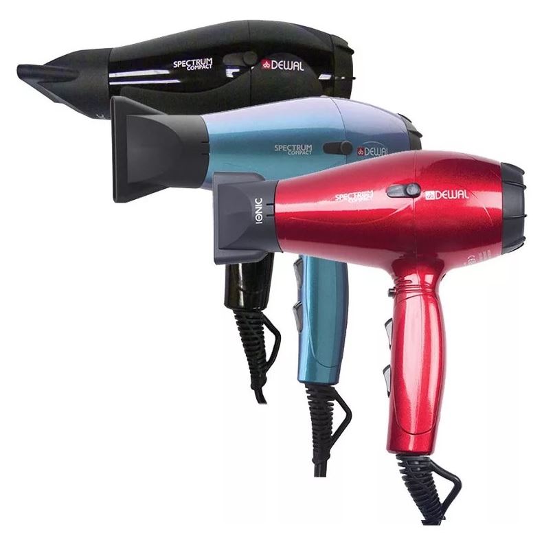 Dewal Professional Фены 03-109 Фен Spectrum Compact Профессиональный фен, вес 600 г, размер 18 см, 2100 Вт, ионизация, 2 насадки, провод 3 м