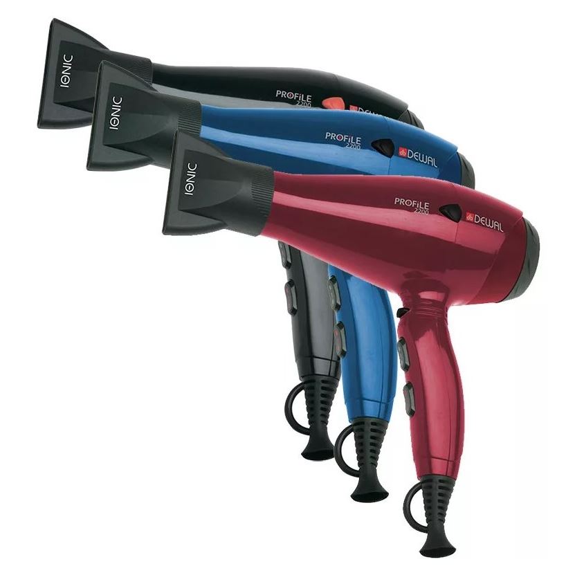 Dewal Professional Фены 03-120 Фен PROFILE 2200 Профессиональный фен, вес 570 г, 2200 Вт, ионизация, 2 насадки, провод 3 м